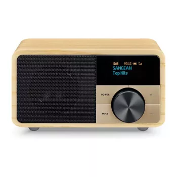 Galda radio Sangean DDR-7 Natural Wood FM AM Bluetooth, koka korpuss, FM/AM uztvērējs, Bluetooth audio