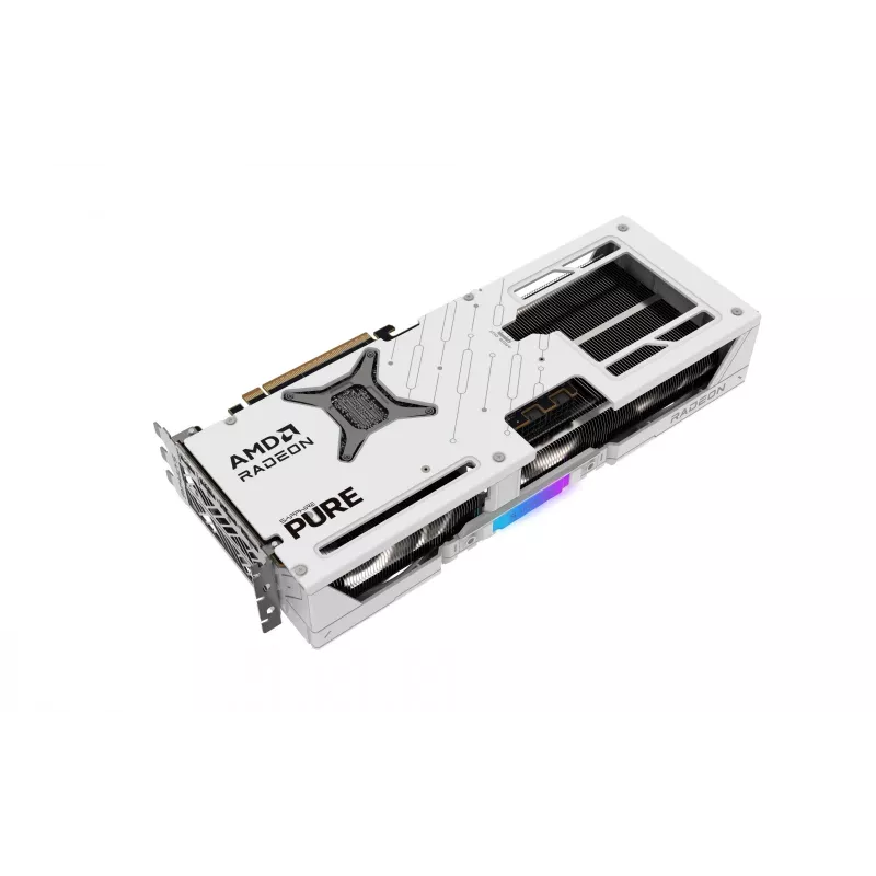 Grafikas karte Sapphire Radeon RX 9070 XT — 16 GB GDDR6, PCIe 5.0, 256-bit, 320 mm, 3 slotu, balta