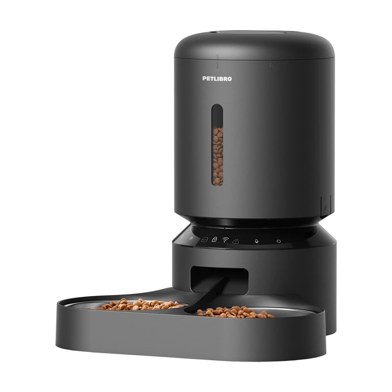 Mājdzīvnieku barotava Aptel Granary PL-AF103-36B, automātiska 5 L, divas bļodas, Wi‑Fi (melna)