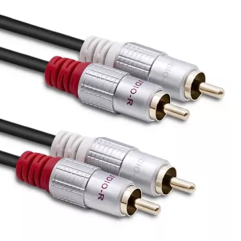 Audio kabelis Qoltec 52338 2m 2xRCA melns