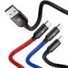BASEUS Colorfone CAMLT-BSY01 USB kabelis 1.2 m USB A 3 x USB C Melns, Sarkans, Zils