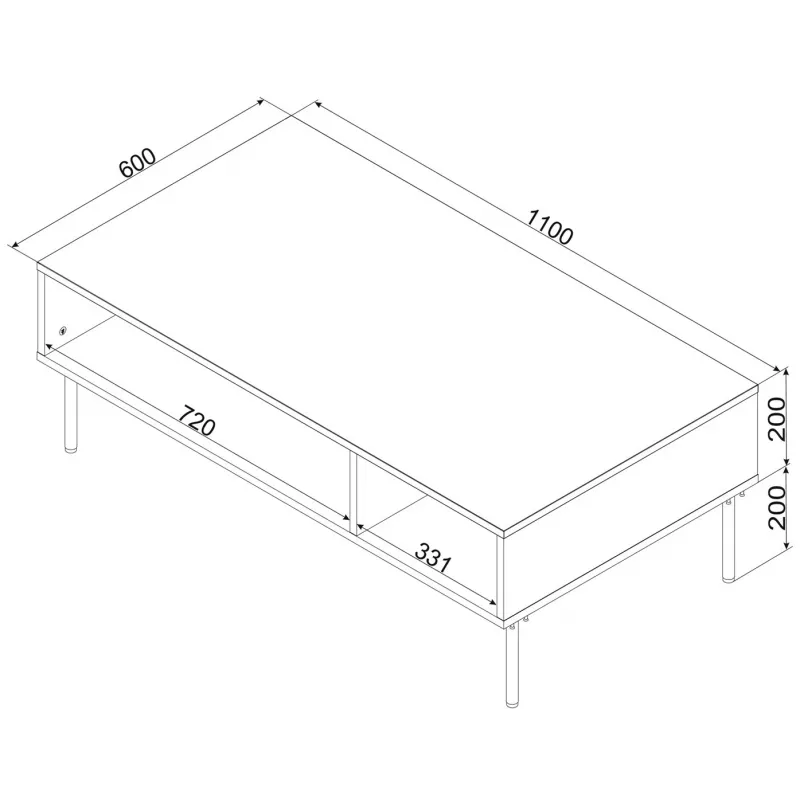 PALAZZO BIS table/latrine 110x60x40 balts matēts
