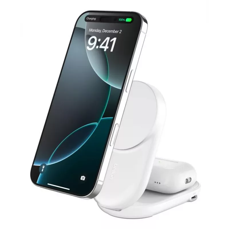 Belkin Qi2 bezvadu lādētājs iekštelpām, USB, ātrā uzlāde, balts, 1,5 m
