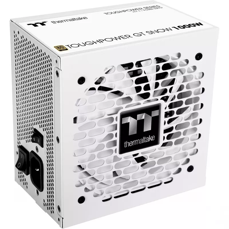 Barošanas bloks PSU THERMALTAKE Toughpower GT Snow 1000W ATX 24-pin, 80 PLUS Gold, balts, 120mm ventilators