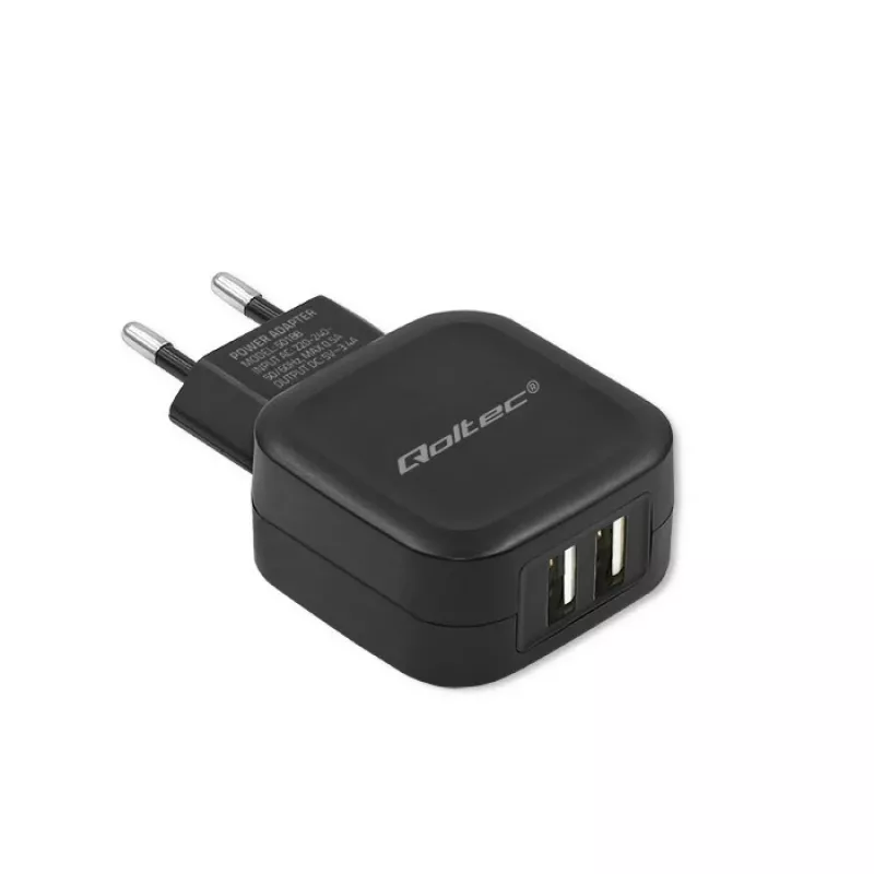 Qoltec 50188 mobilās ierīces lādētājs Klēpjdators, Viedtālrunis, Viedpulkstenis, Planšete, Telefons, Universāls Melns AC, DC Iekštelpām