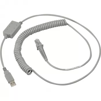 Datalogic USB kabelis, spirālveida USB savienojuma kabelis, spirālveida, pelēks, 2 m, piemērots visiem rokas skeneriem (90A051922)