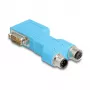 DELOCK D-Sub 9 vīrišķais/sievišķais uz M12 5-pin A-kodēts CAN kopnes sadalītājs 90° zils