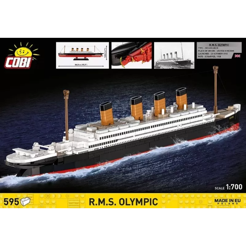 Konstruktoru komplekts Cobi Blocks R.M.S. Olympic 59 bloki — 59 daļu modeļa būvēšanas komplekts