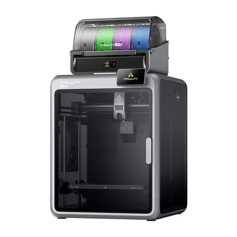 3D printeris Creality K2 Pro Combo — Būvēšanas tilpums 300×300×400 mm, dubults ekstrūderis