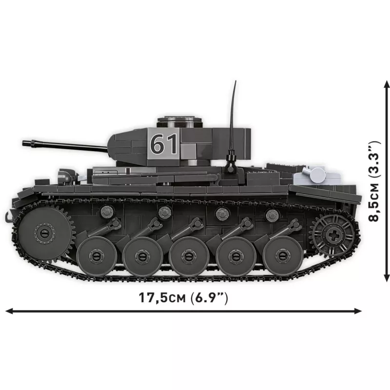 Būvkomplekts Cobi Panzerkampfwagen II Ausf. F — 813 gab., melns, vecumam 9+