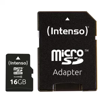 ATMIŅA MICRO SDHC 16GB C10/W/ADAPTER 3413470 INTENSO