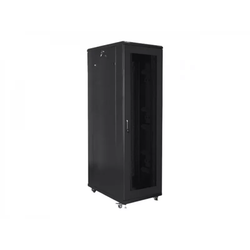 Brīvi stāvoša montāžas skapis LANBERG FF01-8042-23B 42U 19 collu 800×1000 mm Melns, 121 kg kravnesība