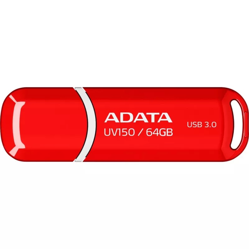 USB zibatmiņa ADATA DashDrive UV150 64 GB, USB Type-A 3.2 Gen 1, sarkana, vāciņa dizains