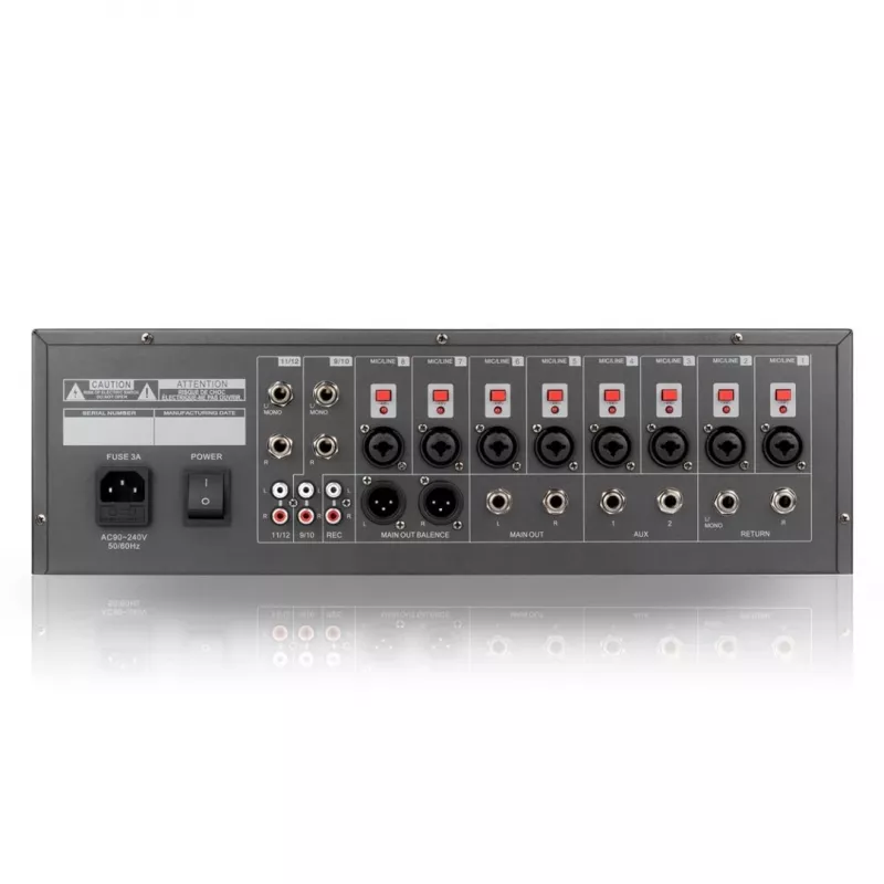 RM12 FX - Analogais mikseris ar Bluetooth DSP EQ MP3 Phantom, 12 kanāli
