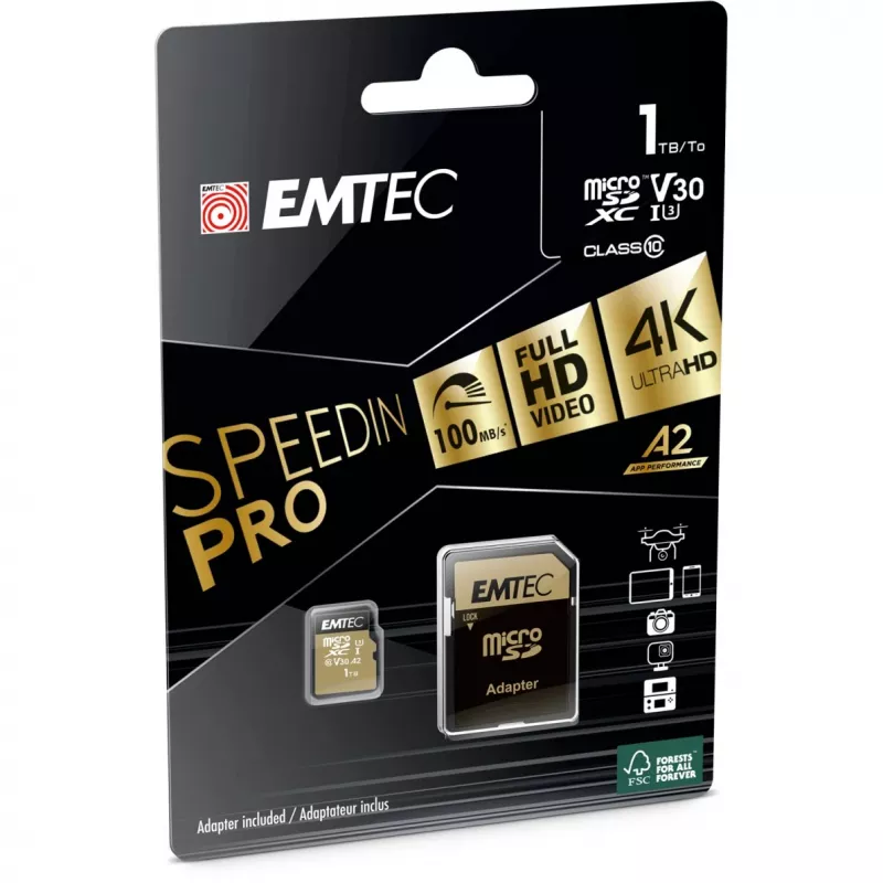 Atmiņas karte Emtec 1TB MicroSDXC UHS-I ECMSDM1TXC10SP
