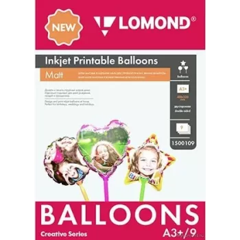 Lomond Inkjet Printable Baloons A3+, 9 loksnes (Bumba/Sirds/Zvaigzne) abpusējas