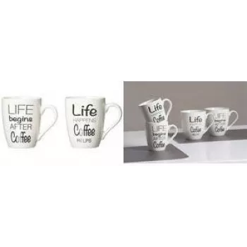 Porcelāna kafijas krūze ritzenhoff & breker LIFE SPRÜCHE 310 ml piemērota trauku mazgājamajai mašīnai