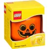 LEGO Storage Head pumpkin, klein, Storage Box orange/Melns