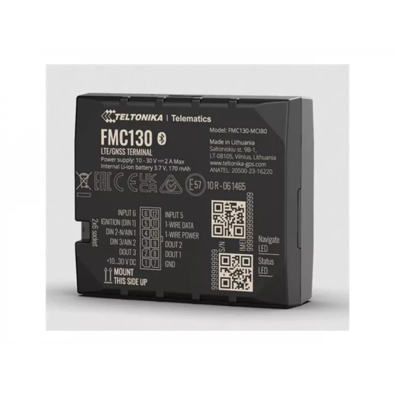 GPS izsekotājs Teltonika FMC130 automašīnām melns 2,4 GHz Wi-Fi 802.11b/g/n