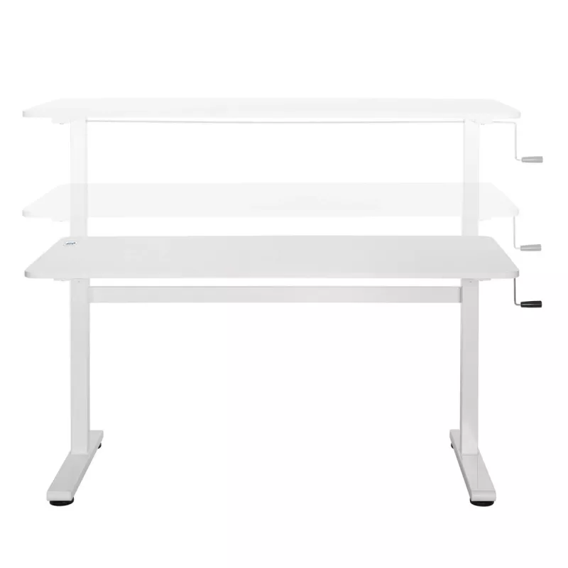 Manuāli regulējams galds Ergo Office, maks. 40 kg, maks. augstums 117 cm, ar virsmu darbam stāvus un sēdus, ER-401 W
