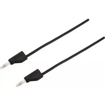 VOLTCRAFT Testa vads [Spraudnis 4 mm - Spraudnis 4 mm] 0,25 m Melns MSB-300 (MSB-300-0.25-SW)