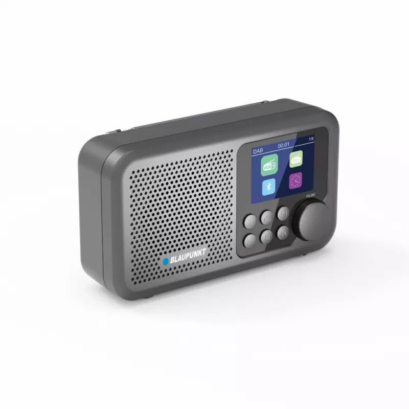 Pulksteņa radio BLAUPUNKT DR8BK — digitālais modinātājpulkstenis ar FM/DAB+, Bluetooth 5.3, 2W, 1800 mAh, USB uzlāde, melns