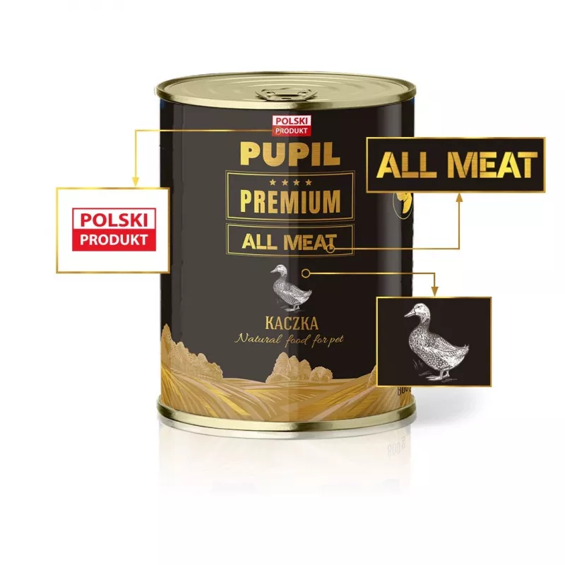 PUPIL Premium All Meat Gold Duck - mitrā suņu barība - 800g