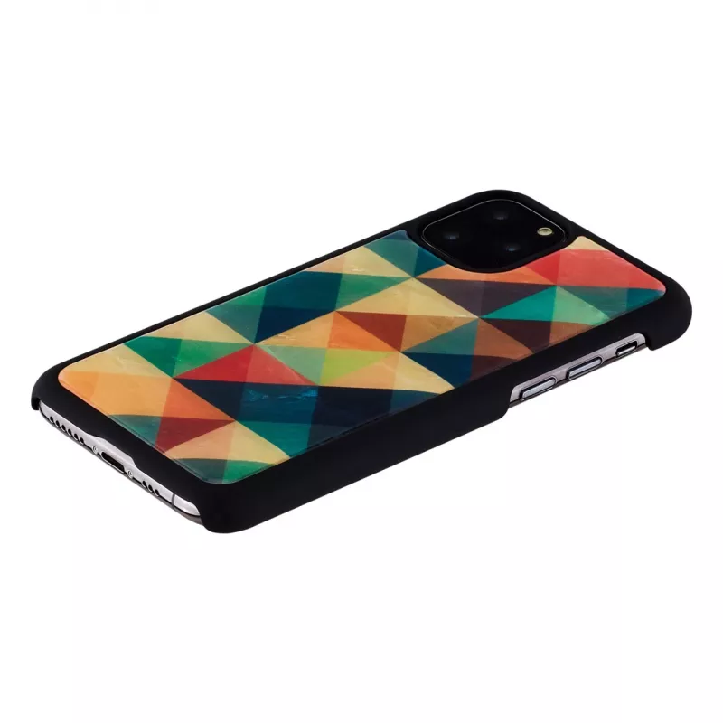 Viedtālruņa maciņš iKins iPhone 11 Pro — mozaīkas melns aizsargapvalks