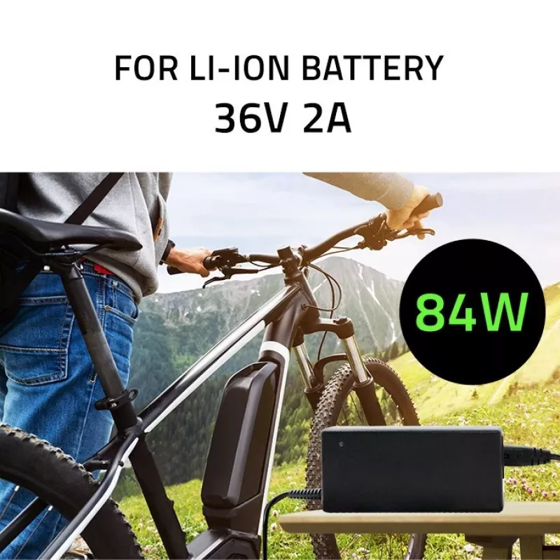 Qoltec 50761 Lādētājs e-velosipēdu akumulatoriem 36V | 42V | 2A | 5.5*2.5