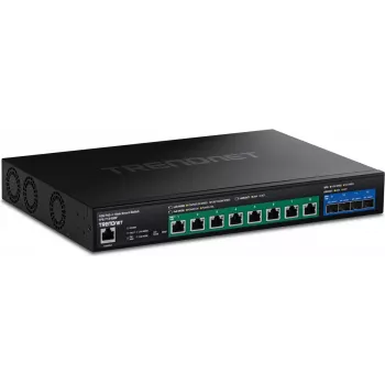 TRENDnet TPE-7124SBF - Version v1.0R - Slēdzis - tīmekļa - viedais - 8 x 10 Gigabit Ethernet + 4 x 10 Gigabit SFP+ - montējams statīvā - PoE++ (720 W) (TPE-7124SBF)