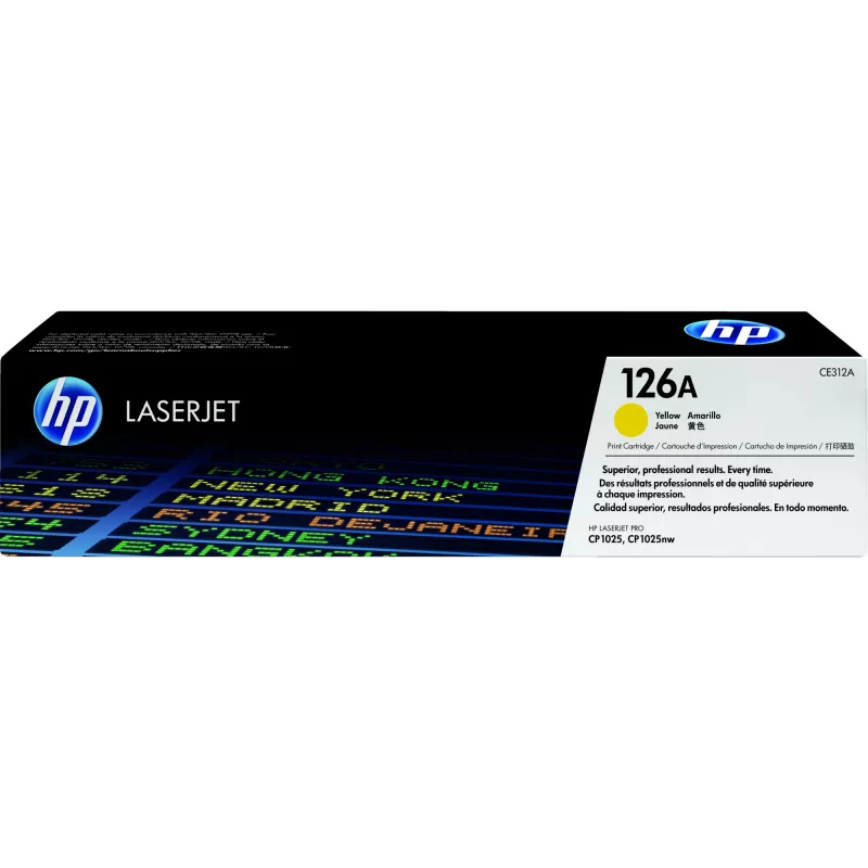 HP 126A dzeltena oriģinālā LaserJet tonera kasetne, 1000 lappuses, dzeltena, 1 gab.