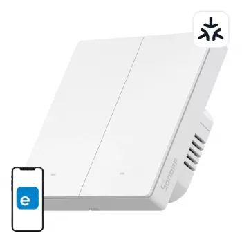 SONOFF M5-2C-86W WiFi Matter viedais sienas slēdzis (2 kanālu)