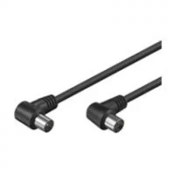 Wentronic Goobay antenas leņķa savienotājkabelis, melns, 2,5 m - IEC/Coax spraudnis 90° IEC/Koax ligzda 90° (11526)