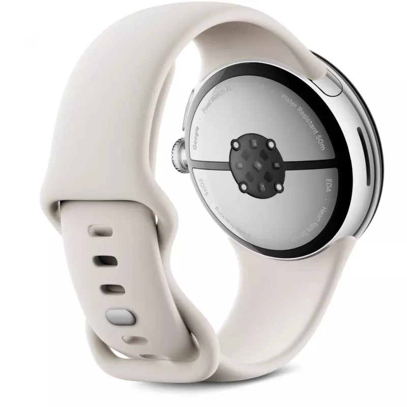 Google Pixel Watch 3 45 mm Wi-Fi viedpulkstenis, pulēts sudrabs (Porcelain)