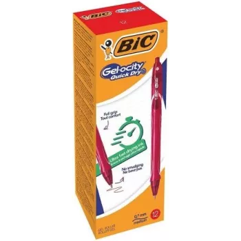 BIC Gell Pen Gelocity QUICK DRY sarkans, kaste 12 gab. 494671