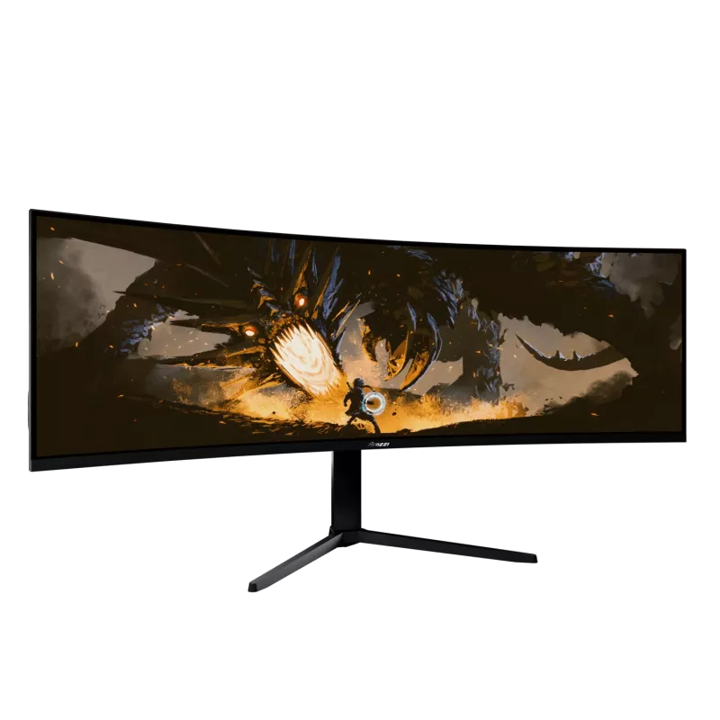 49 collu izliekts LED monitors Arozzi Nova — 5120 x 1440 Dual QHD, VA panelis, 4 ms, USB centrmezgls, VESA