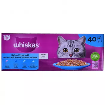WHISKAS Zivju izlases želejā - mitrā kaķu barība - 40x85 g
