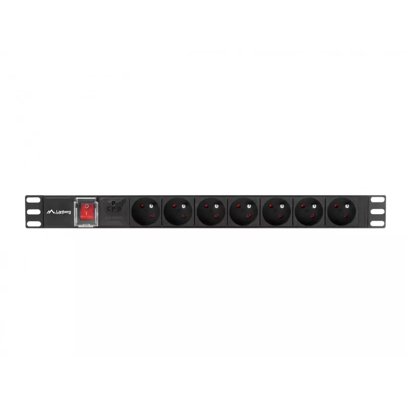 LANBERG PDU-07E-0200-IEC-BK PDU 1U 10A 7 kontaktligzdas Franču 2m Melns