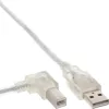 Microconnect USBAB5ANGLED-L USB kabelis USB 2.0 5 m USB A USB B Balts