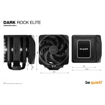 be quiet! Dark Rock Elite procesora gaisa dzesētājs 13.5 cm Melns 1 gab.