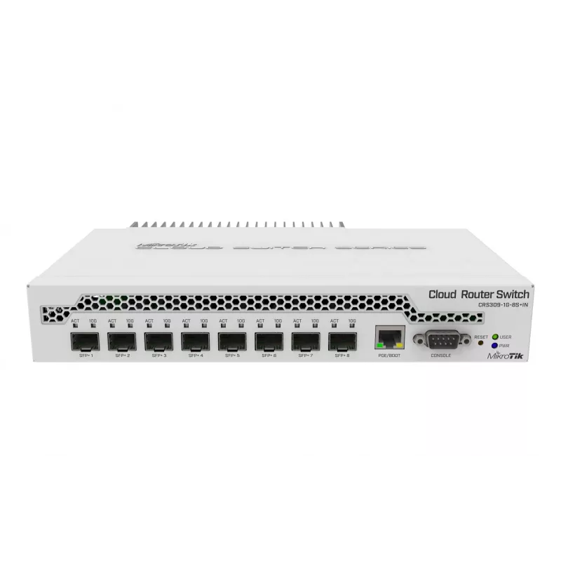 Mikrotik CRS309-1G-8S+ pārvaldāms Gigabit Ethernet (10/100/1000) Power over Ethernet (PoE) balts