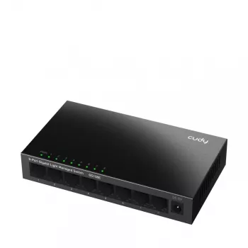 Pārvaldāms slēdzis Cudy GS108E 8 portu Gigabit Ethernet, 8x 10/100/1000 Mbps, metāla korpuss, 16 Gbps komutācija, IGMP un DHCP snooping