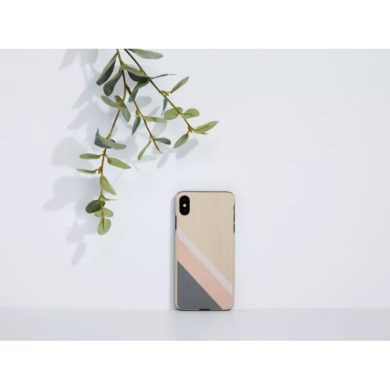 Viedtālruņa maciņš man and wood iPhone XS Max — rozā uzvalks, melns