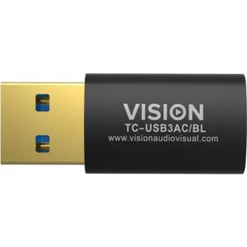 Vision Professional - USB adapteris - USB Type A (V) uz 24 kontaktu USB-C (S) - USB3.0 - melns (TC-USB3AC/BL)
