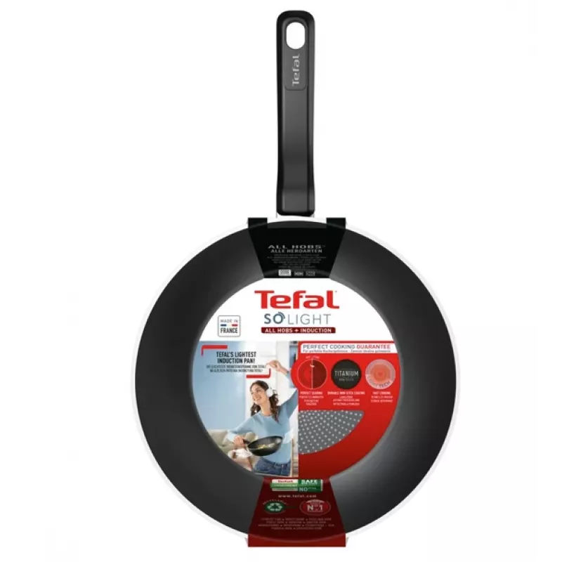 Wok panna Tefal So Light 28 cm — indukcijas, nepiedegoša, viegla
