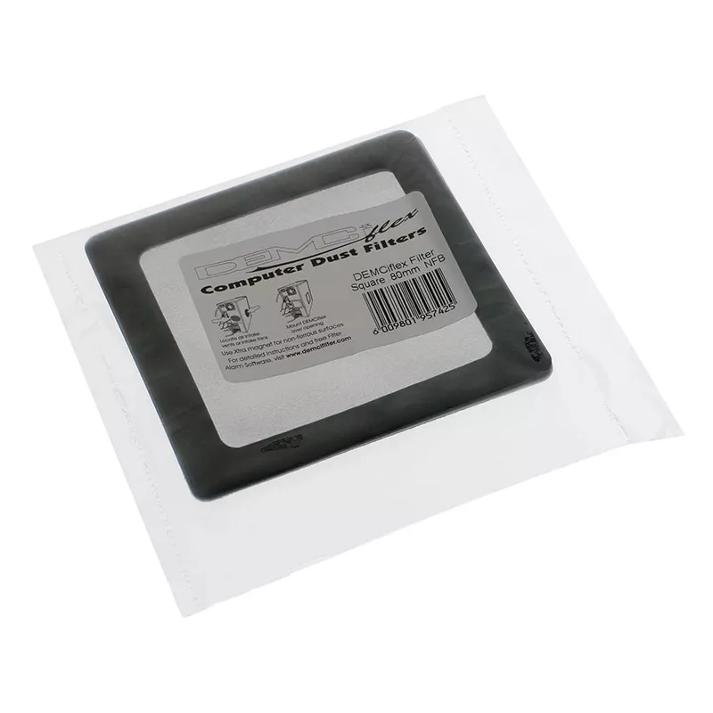 Putekļu filtrs DEMCiflex DF0002 80 mm ventilatoram, melns, 105.3 × 105.3 mm