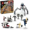 LEGO Star Wars Clone Trooper & Battle Droid Battle Pack konstruēšanas rotaļlietas bērniem ar spīdveja motocikla transportlīdzekli, 4 minifigūras un 5 figūras, dāvanas zēniem