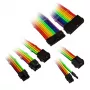 Pīto kabeļu pagarinājumu komplekts Kolink Core Adept — 6 gab. komplekts, PET apvalks, vara vadi, garumi 300–350 mm
