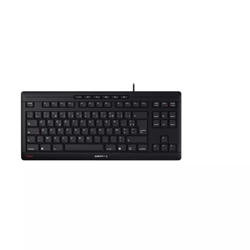 Tastatūra CHERRY STREAM TKL USB AZERTY franču melna vadu 94 taustiņi