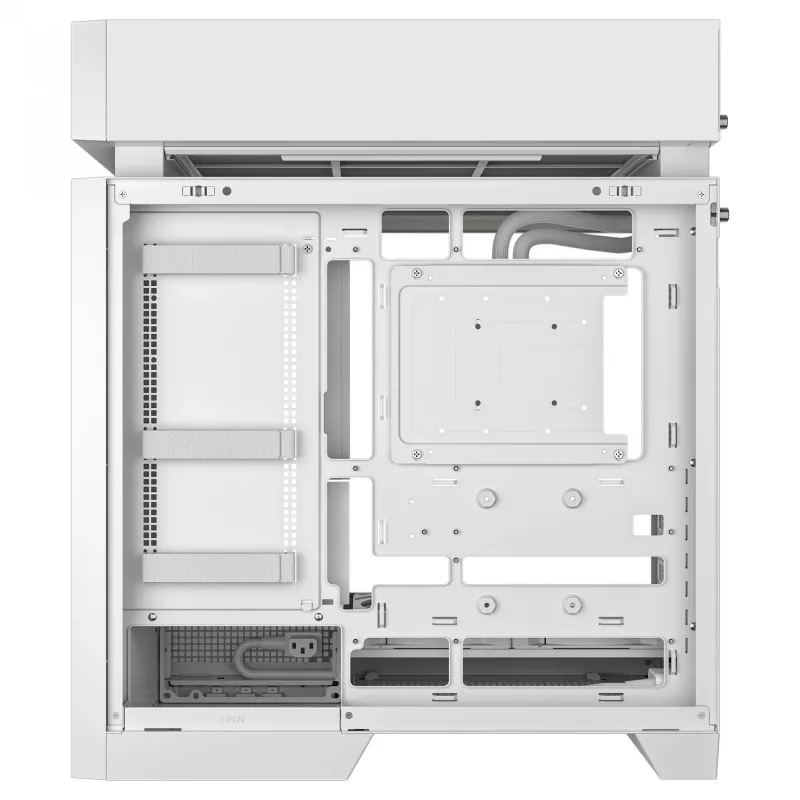 Desktop PC case DeepCool CL6600 WH — balta, supports ATX/PS2/SFX/SFX-L PSUs, 140 mm front, 120/140 mm top/rear, 2.5 inch & 3.5 inch drives